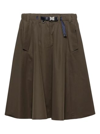 Prada logo belted midi skirt - Green