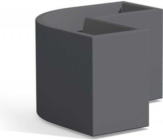 Monacis Macetero Esquinero De Dise&ntilde;o Moderno De 160x35 Cm Y 50 Cm De Alto, Fabricado En Pol&iacute;mero Gris Resistente Para Interiores Y Exteriores