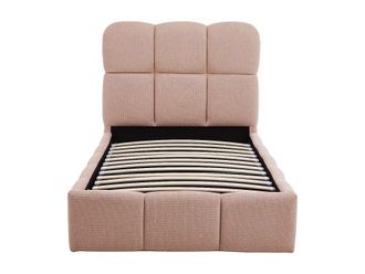 VENTE-UNIQUE.COM Cama con canap&eacute; abatible tela rosa