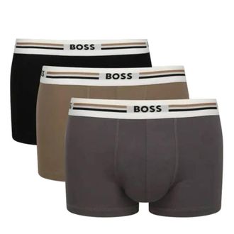 HUGO BOSS Three-Pack Of Trunks With Stripe And Logo Waistbands, Size X-Large