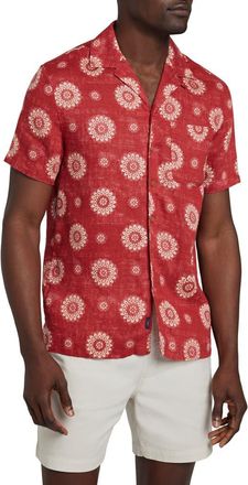 Faherty Hemp Blend Camp Shirt in Sun Blossom at Nordstrom Rack, Size Xx-Large