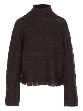 Guest In Residence cable-knit frayed sweater - women - Fabric - M - Brown