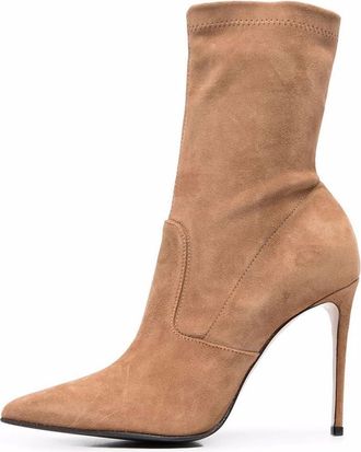 Generic Ladies Fashion High Heels Ankle Boots Sexy Pointed Toe Slip-on Party Short Booties Solid Color Suede Comfort Stiletto Heel Dress Shoes Fall Winter Wed
