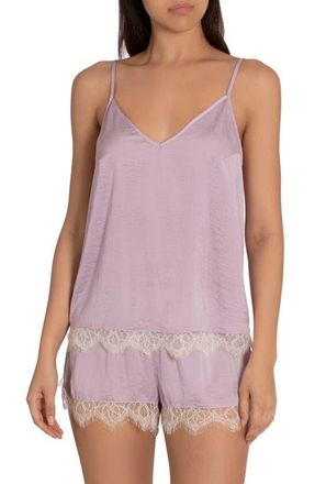 Midnight Bakery Lydia Hammered Satin Shorts Pajamas in Lilac at Nordstrom, Size X-Large