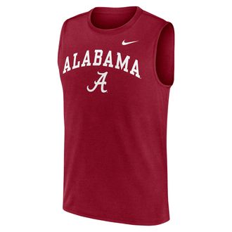 Nike Alabama Primetime Arch Legend Nike Mens Dri-FIT College Muscle Tank Top in Red | 01B369WABN-G1M