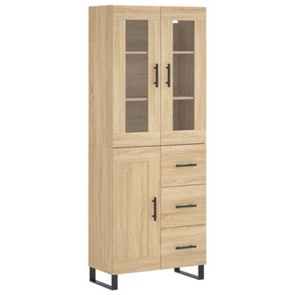 vidaXL Vidaxl - Aparador Alto Madera Contrachapada Color Roble 69,5x34x180 Cm