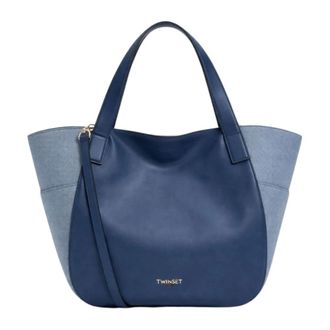 Twinset Tote Bags, female, Blue, Size: ONE SIZE Hobo Bag