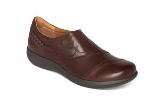 Aetrex Womens Karina Leather Monk Strap Shoe In Brown