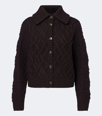 Emilia Wickstead Cardigan Brinkley in lana a trecce