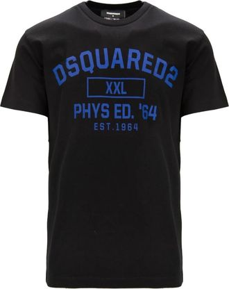 Dsquared2 T-shirt met ronde hals - Heren - T-shirts - Zwart - S - Katoen - Tops