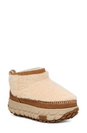 UGG Venture Daze Ultra Mini Genuine Shearling Platform Bootie in Nat at Nordstrom Rack, Size 13 Womens / 12 Mens