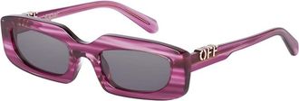 Off-white Ladies Black Rectangular Sunglasses OERI13CRENTON 3707