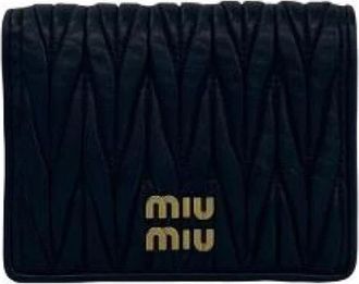 Miu Miu Pre-owned Leren Portemonnee - Dames - Vintage Accessoires - Zwart - ONE Size - Leer - Vintage