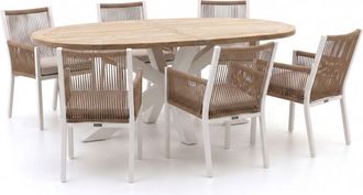 Manifesto Furniture Manifesto Rivola/ROUGH-Y Ellips 200cm dining tuinset 7-delig