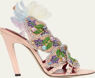 Valentino Garavani Dans Le Foyer Embellished Slingback Sandals