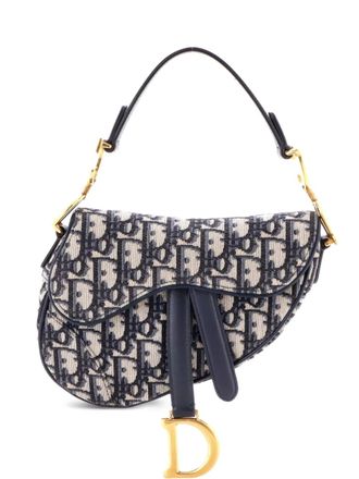 Dior Saddle Handbag Oblique Canvas Mini shoulder bag - Blue
