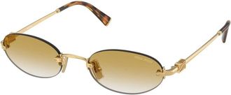 Miu Miu A54S Zonnebril - Dames - Zonnebrillen - Geel - 51 MM - Accessoires