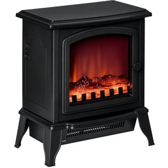 OEM Chimenea Decorativa Con Termostato Ajustable Y Protecci&oacute;n Sobrecalentamiento Para Salas 20-25 m&sup2; 36,5x24x45,5 Cm Negro