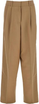 Michael Kors Beige Op Maat Gemaakte Wollen Broek Vrouw - Dames - Straight fit broeken - Beige - 2XS - Wol - Broeken