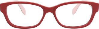 Alexander McQueen 56mm Rectangular Optical Glasses in Red Red Transparent at Nordstrom Rack