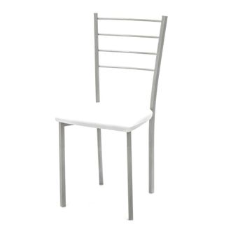 Oresteluchetta Juego 4 sillas blancas, al88xan40xpr40 cm, metal cocina u oficina