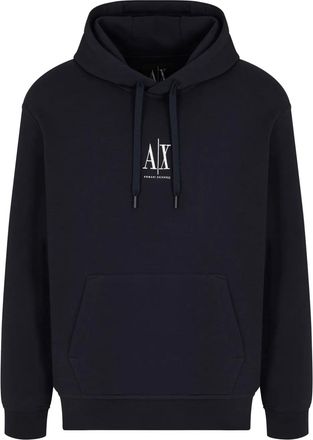 A|X Armani Exchange Felpa con cappuccio e logo - Blu