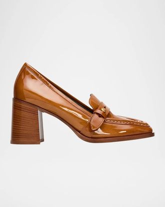 Zimmermann 75mm Astor Patent Leather Loafer Pumps