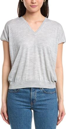 Eleventy Half-Sleeve V-Neck Wool Sweater