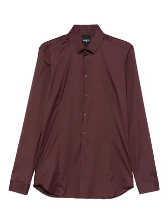 Patrizia Pepe poplin slim-fit shirt - men - Cotton - 52 - Red