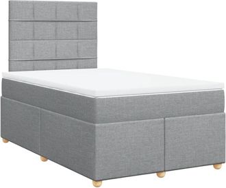 vidaXL Vidaxl - Cama Box Spring Con Colch&oacute;n Tela Gris Claro 120x190 Cm