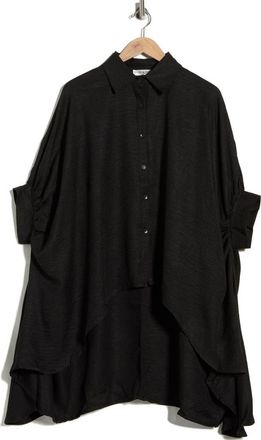 Patrizia Luca Oversized Button-Up Top in Black at Nordstrom Rack