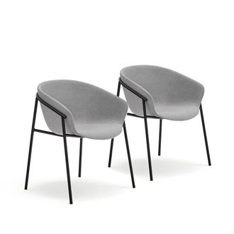 HOMN Pack 2 sillas de comedor gris claro