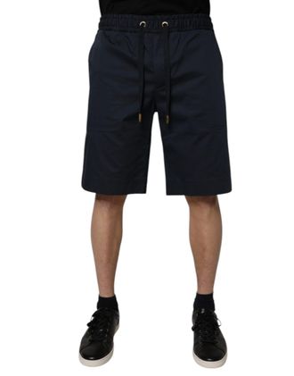 Dolce & Gabbana Navy Blue Cotton Stretch Men Bermuda Mens Shorts