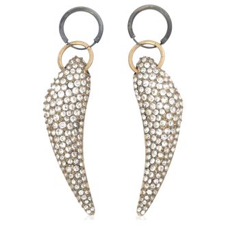Roberto Cavalli Gold-Tone Crystal Tiger Claw Drop Earrings