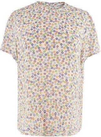 Valentino Garavani Valentino Multi-Colour Floral Print Silk Top Size S