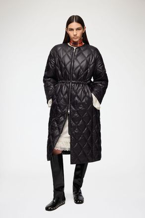 Ganni Coat in Black Quilt - Size 2XL/3XL