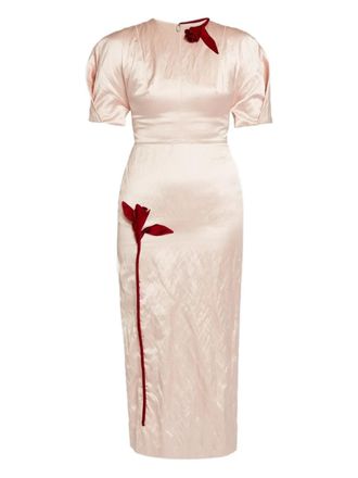 Erdem embroidered-detail midi dress - Pink