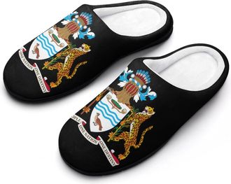 Generic Guyana Coat of Arms Mens House Slippers Memory Foam Washable Cotton Slip on Home Shoes