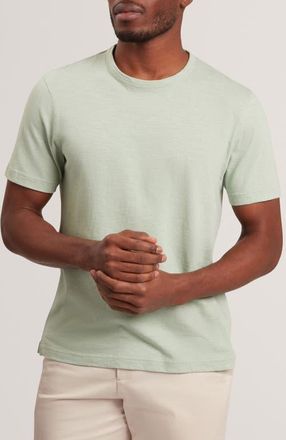 Ted Baker Bartol Cotton & Linen T-Shirt in Mid Green at Nordstrom, Size 4