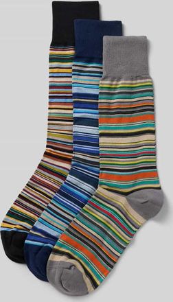 Paul Smith Socken im 3er-Pack mit gerippten Bündchen in Black, Größe 1