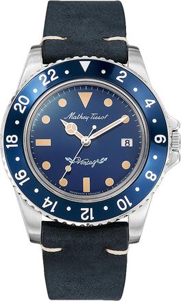 Mathey-Tissot Mens Vintage Blue Dial Watch