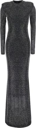 Twentyfourhaitch Kaira Lange Jurk - Dames - Avondkleed - Zwart - L - Leer - Kleedjes