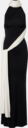 New Arrivals Leia scarf-detail halterneck gown