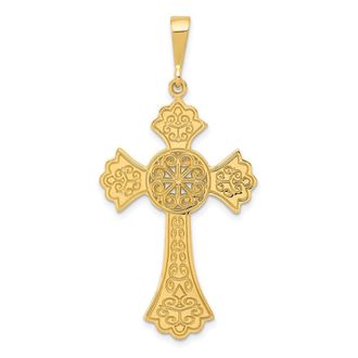 Diamond2Deal 14k Yellow Gold Celtic Cross Pendant