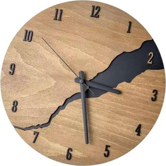 OEM Reloj De Pared - Madera Agrietada - 30 Cm - Mecanismo Silencioso - Para Sal&oacute;n Oficina Dormitorio - 1 Unidad