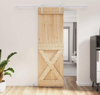 vidaXL Vidaxl - Puerta Corredera Con Herrajes Madera Maciza De Pino 70x210 Cm