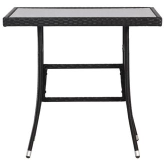 Berkfield Home Garden Table Black 80x80x74 cm Poly Rattan | Size: 80 x 80 x 74 cm
