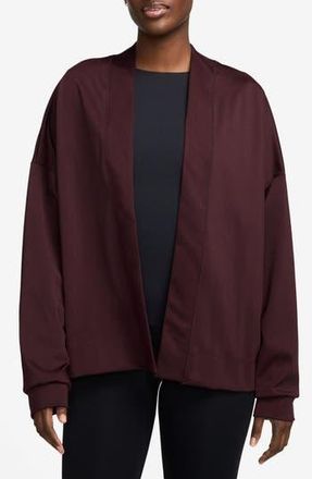 Nike Zenvy Dri-FIT Oversize Cardigan in Burgundy Crush/White at Nordstrom Rack, Size X-Large