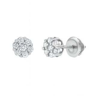 LuvMyJewelry Meadow 0.32 Ct TW Lab Grown Diamond Cluster Studs 14K Gold Earrings in 14K White Gold at Nordstrom