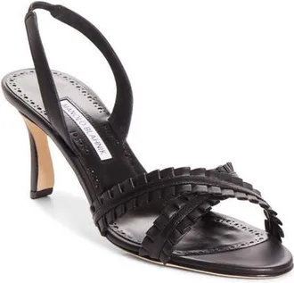 Manolo Blahnik Volusan Slingback Sandal in Black at Nordstrom, Size 40.5